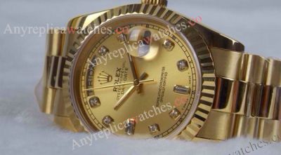 High Quality Replica Rolex Daydate II watch Gold Face 41mm - Noob Upgraded